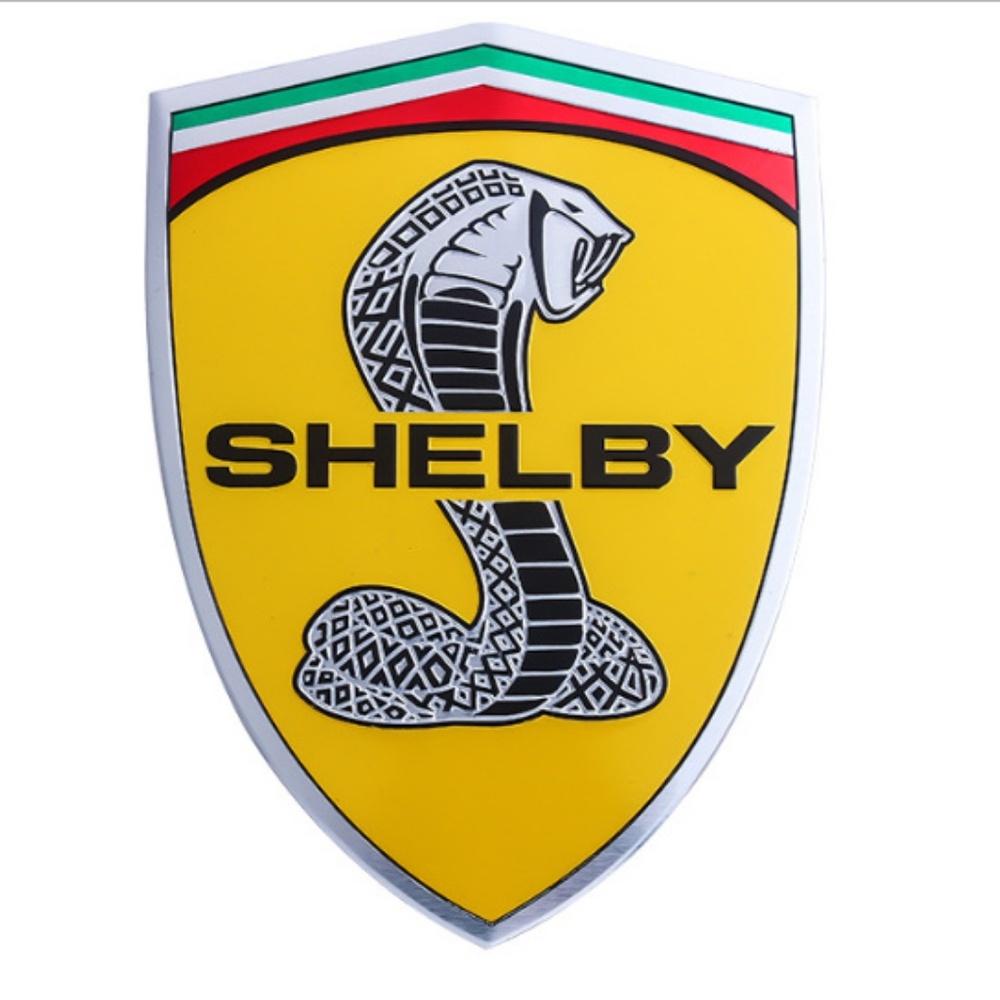 Pair 2 Metal  Ford  MUSTANG SHELBY Cobra  TRUNK DECK EMBLEMS Size: 10x7.5 CM